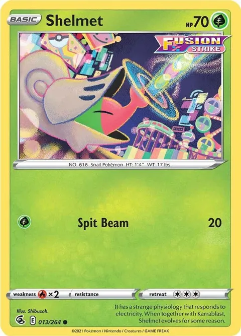 Shelmet #013/264 Reverse Holofoil Pokémon card from Fusion Strike
