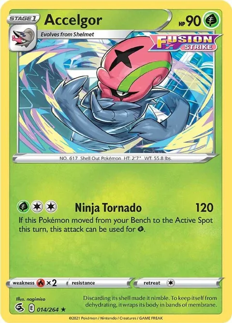 Accelgor #014/264 Reverse Holofoil Pokémon card from Fusion Strike