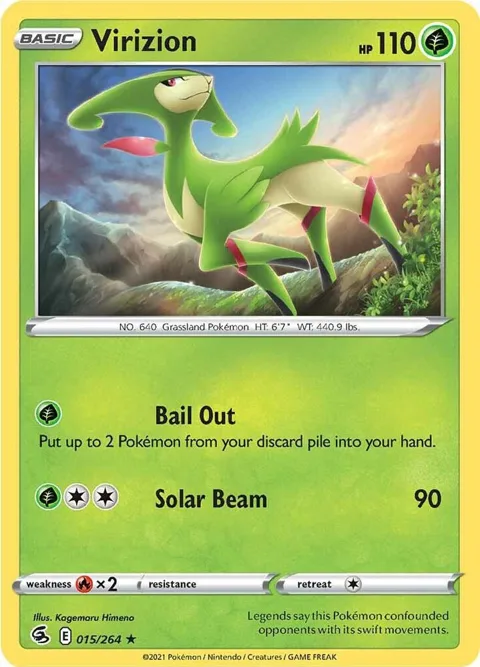 Virizion #015/264 Reverse Holofoil Pokémon card from Fusion Strike