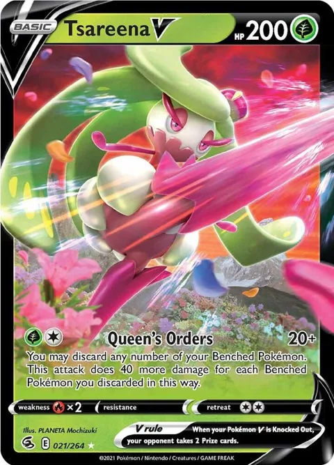 Tsareena V #021/264 Holofoil Pokémon card from Fusion Strike