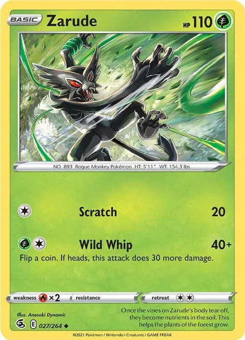 Zarude #027/264 Reverse Holofoil Pokémon card from Fusion Strike