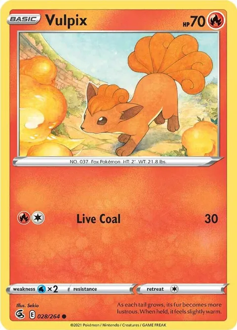 Vulpix 28 #028/264 Reverse Holofoil Pokémon card from Fusion Strike