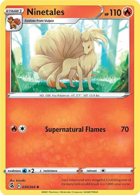 Ninetales 30 #030/264 Pokémon card from Fusion Strike