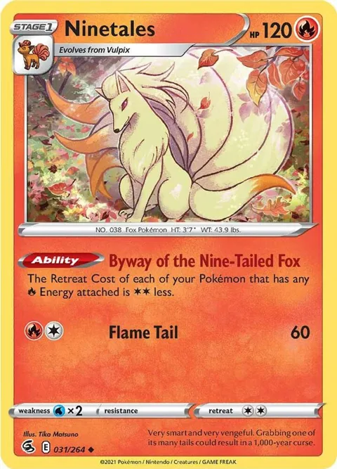 Ninetales 31 #031/264 Reverse Holofoil Pokémon card from Fusion Strike
