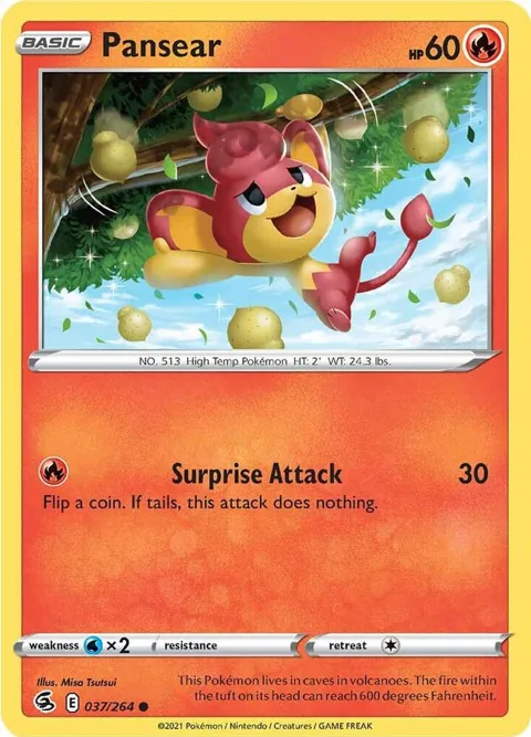 Pansear #037/264 Reverse Holofoil Pokémon card from Fusion Strike