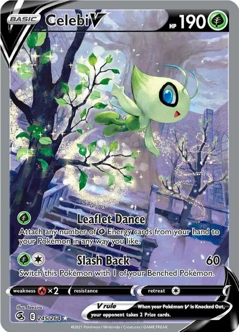 Celebi V Alt Art #245/264 Holofoil Pokémon card from Fusion Strike