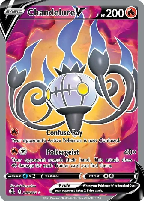 Chandelure V Full Art #247/264 Holofoil Pokémon card from Fusion Strike