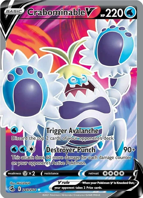 Crabominable V Full Art #248/264 Holofoil Pokémon card from Fusion Strike