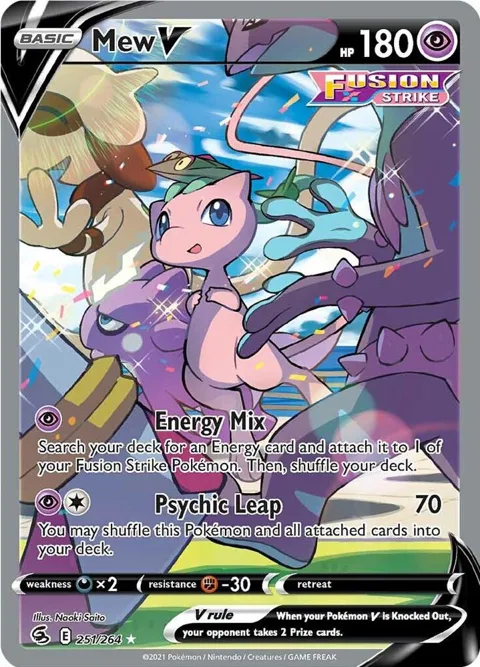 Mew V Alt Art #251/264 Holofoil Pokémon card from Fusion Strike