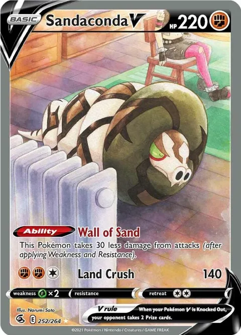Sandaconda V Alt Art #252/264 Holofoil Pokémon card from Fusion Strike