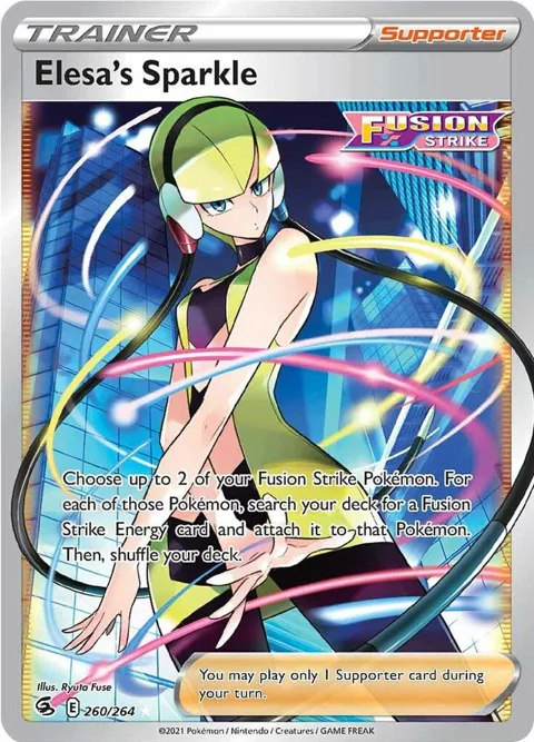 Elesa's Sparkle Full Art #260/264 Holofoil Pokémon card from Fusion Strike