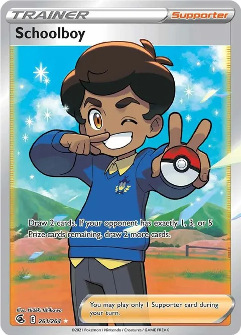 Schoolboy Full Art #261/264 Holofoil Pokémon card from Fusion Strike