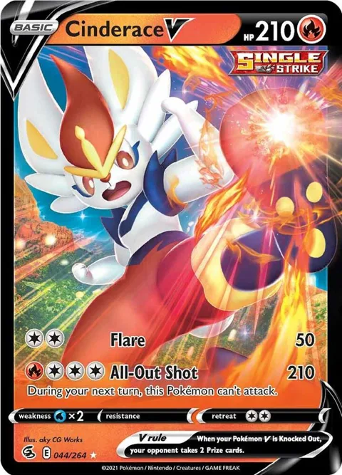 Cinderace V 44 #044/264 Holofoil Pokémon card from Fusion Strike