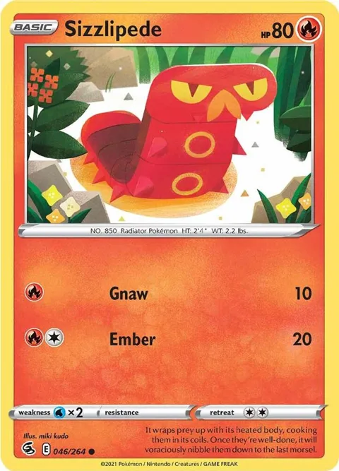 Sizzlipede 46 #046/264 Reverse Holofoil Pokémon card from Fusion Strike