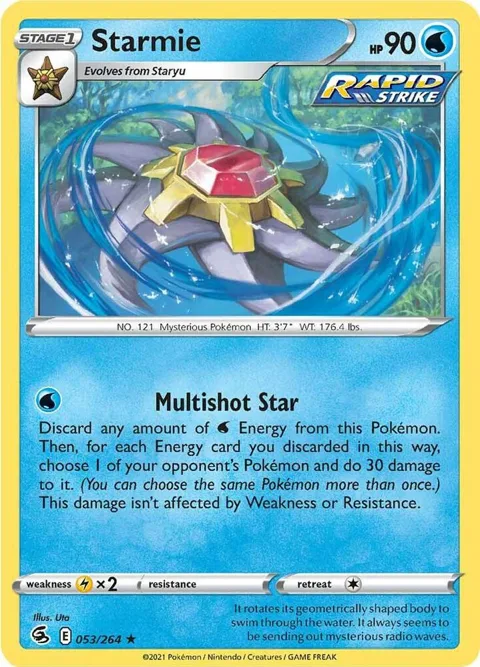 Starmie #053/264 Holofoil Pokémon card from Fusion Strike