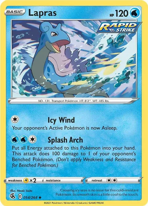 Lapras #054/264 Reverse Holofoil Pokémon card from Fusion Strike