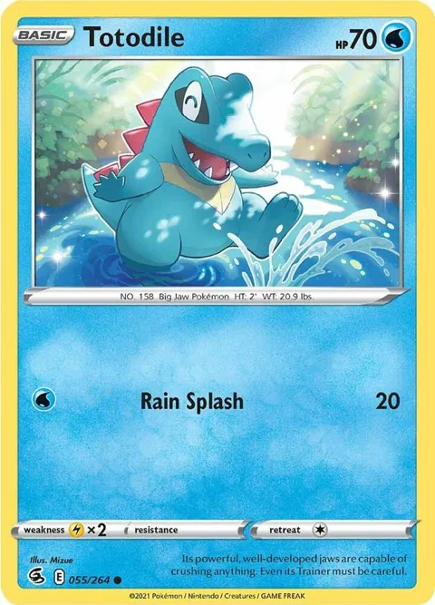Totodile #055/264 Reverse Holofoil Pokémon card from Fusion Strike