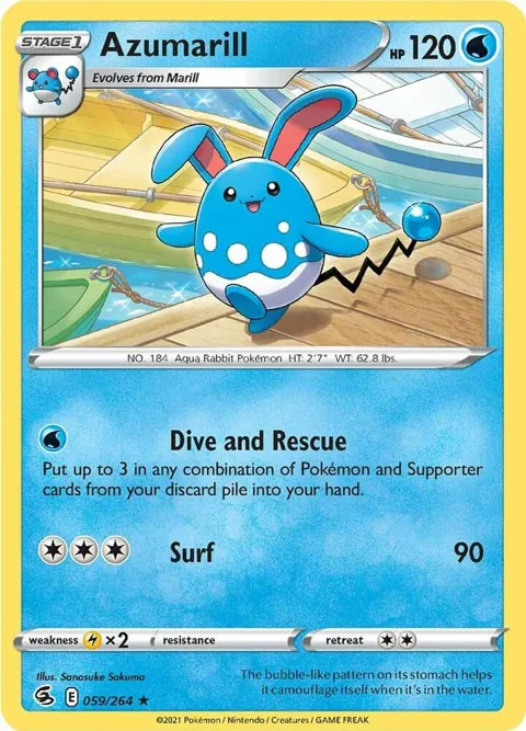 Azumarill #059/264 Reverse Holofoil Pokémon card from Fusion Strike