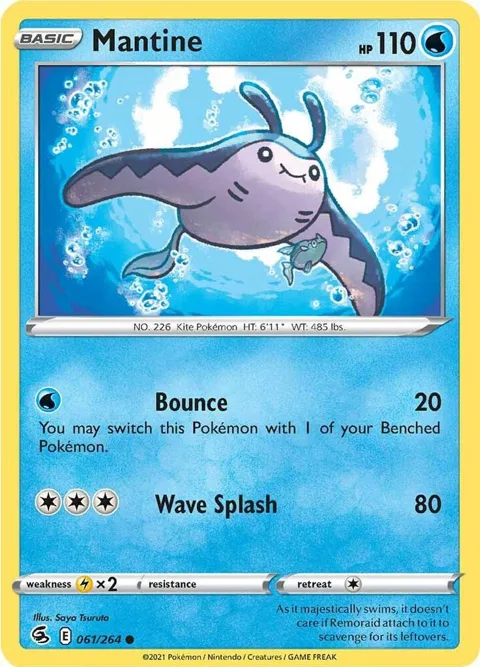 Mantine #061/264 Reverse Holofoil Pokémon card from Fusion Strike