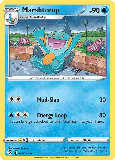 Marshtomp #063/264 Reverse Holofoil Pokémon card from Fusion Strike