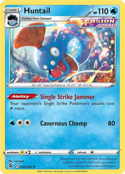 Huntail #066/264 Reverse Holofoil Pokémon card from Fusion Strike