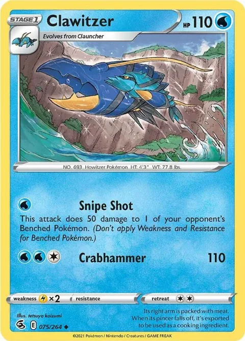 Clawitzer #075/264 Pokémon card from Fusion Strike