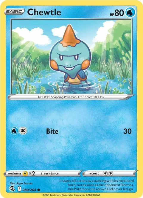 Chewtle #080/264 Pokémon card from Fusion Strike