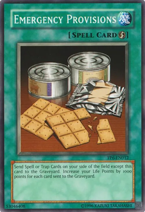 Emergency Provisions TP6-EN012 Yu-Gi-Oh card from Tournament Pack 6