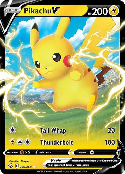 Pikachu V #086/264 Holofoil Pokémon card from Fusion Strike