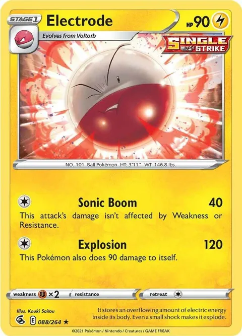 Electrode #088/264 Reverse Holofoil Pokémon card from Fusion Strike