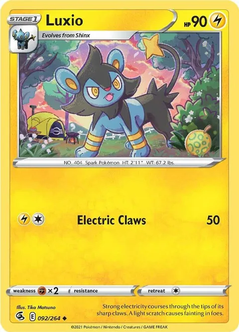 Luxio #092/264 Reverse Holofoil Pokémon card from Fusion Strike