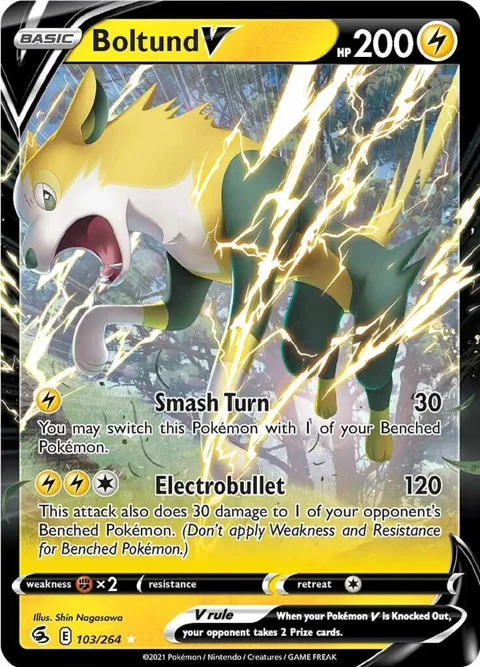 Boltund V #103/264 Holofoil Pokémon card from Fusion Strike