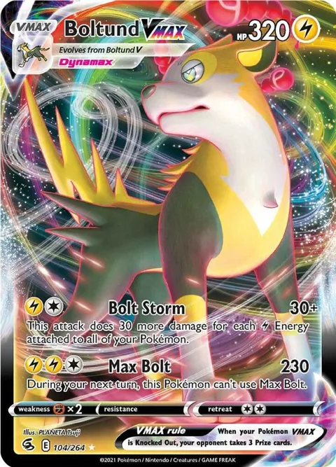 Boltund VMAX #104/264 Holofoil Pokémon card from Fusion Strike