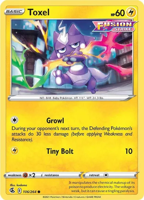 Toxel 106 #106/264 Pokémon card from Fusion Strike