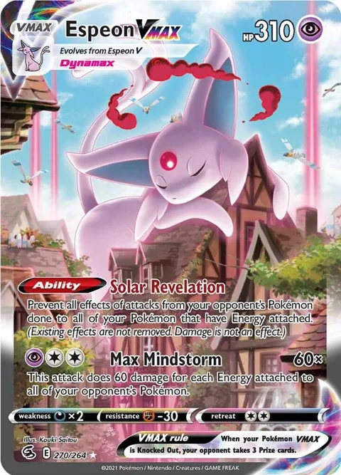 Espeon VMAX Alt Art #270/264 Holofoil Pokémon card from Fusion Strike