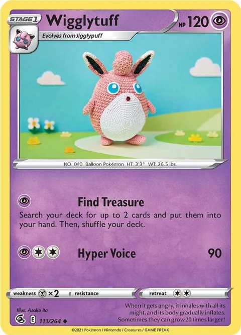 Wigglytuff #111/264 Reverse Holofoil Pokémon card from Fusion Strike