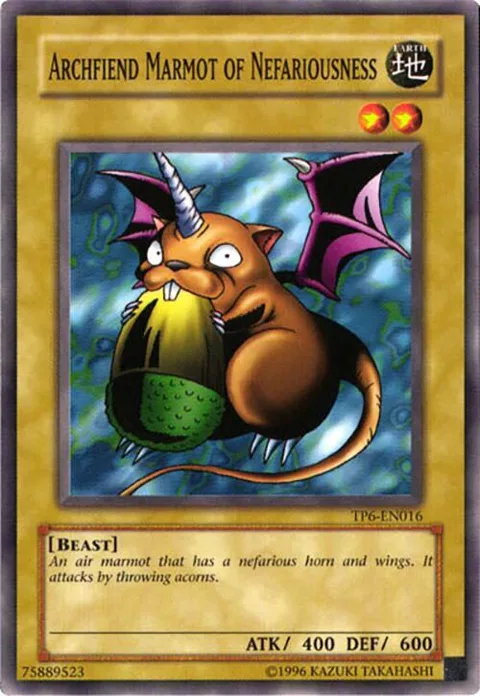Archfiend Marmot of Nefariousness TP6-EN016 Yu-Gi-Oh card from Tournament Pack 6