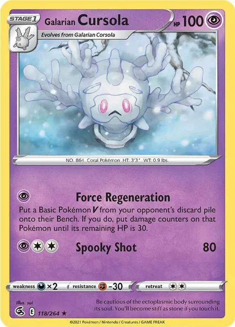 Galarian Cursola #118/264 Pokémon card from Fusion Strike