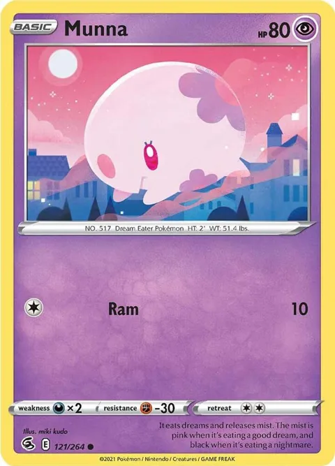 Munna #121/264 Reverse Holofoil Pokémon card from Fusion Strike