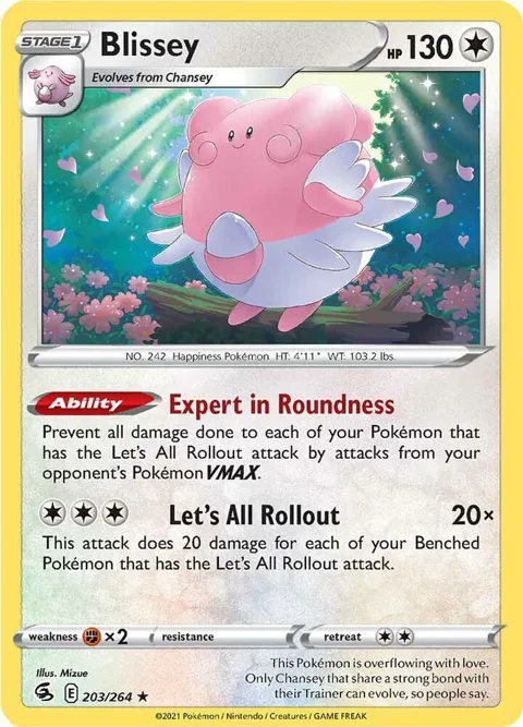 Blissey #203/264 Pokémon card from Fusion Strike