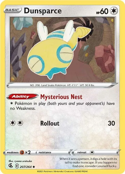 Dunsparce #207/264 Pokémon card from Fusion Strike