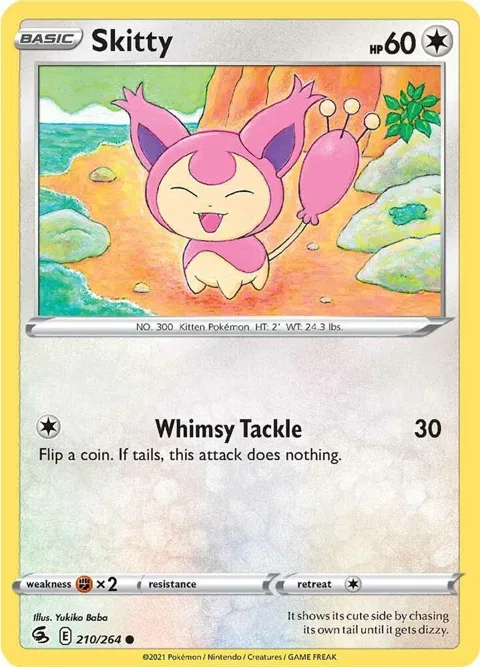 Skitty #210/264 Reverse Holofoil Pokémon card from Fusion Strike