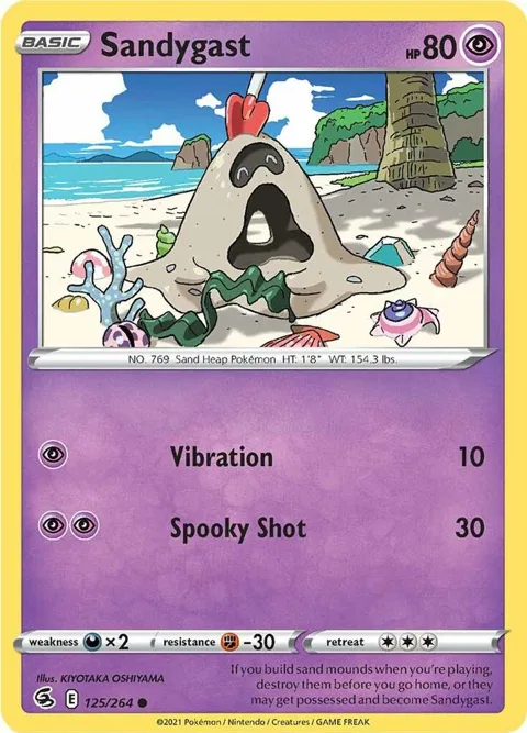 Sandygast #125/264 Reverse Holofoil Pokémon card from Fusion Strike