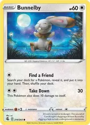 Bunnelby #214/264 Pokémon card from Fusion Strike