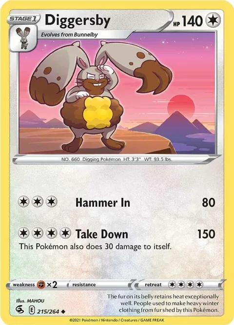 Diggersby #215/264 Pokémon card from Fusion Strike