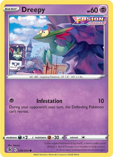 Dreepy #128/264 Pokémon card from Fusion Strike