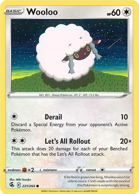 Wooloo 221 #221/264 Reverse Holofoil Pokémon card from Fusion Strike