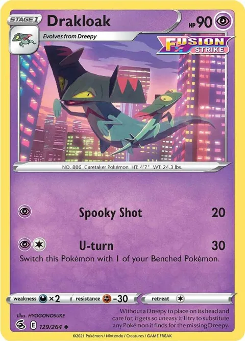 Drakloak #129/264 Pokémon card from Fusion Strike
