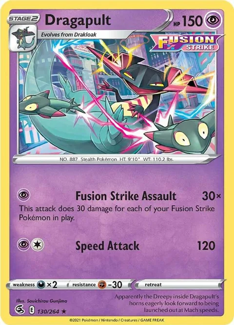 Dragapult #130/264 Holofoil Pokémon card from Fusion Strike
