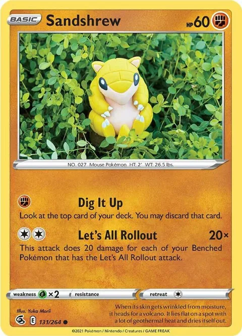 Sandshrew #131/264 Reverse Holofoil Pokémon card from Fusion Strike